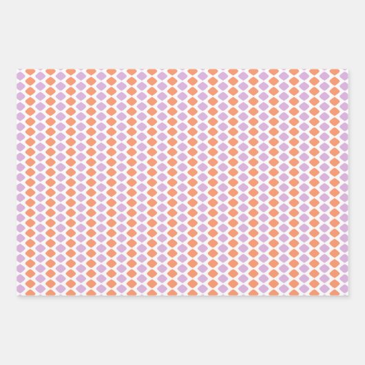 Paarse geometrische patroonset van inpakpapier (Voorkant 2)