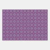 Paarse geometrische patroonset van inpakpapier (Voorkant)