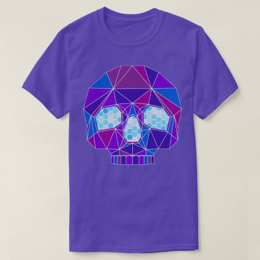 Paarse geometrische schedel t-shirt (Design voorkant)