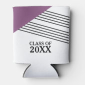 Paarse Geometrische Stripe Afstuderen Koelbox Blikjeskoeler (Voorkant)