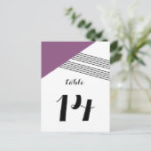 Paarse geometrische stripe-tabel Briefkaart (Staand voorkant)