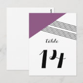 Paarse geometrische stripe-tabel Briefkaart (Voorkant / Achterkant)