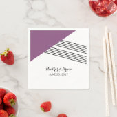 Paarse geometrische strippapieren servetten (Insitu)