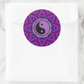 Paarse geometrische ventilator Yin Yang Sticker (Tas)