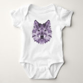 Paarse geometrische wolf romper (Voorkant)