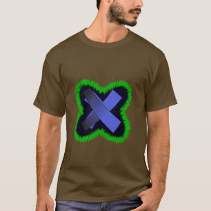 Paarse Geometrische X T-shirt