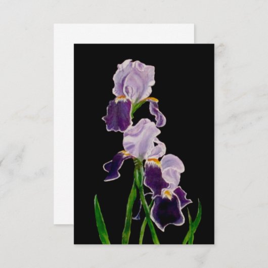 Paarse gepantserde iris bedankkaart (Voorkant / Achterkant)