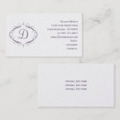  Paarse gepareliseerde monogram Visitekaartje (Voorkant / Achterkant)