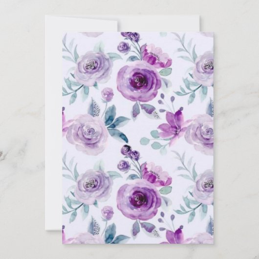 Paarse gepelde pony Eucalyptus Bridesmaids Lunch Kaart (Achterkant)