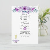 Paarse gepelde pony Eucalyptus Brunch & Bubble Kaart (Staand voorkant)