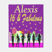 PAARSE GEPERSONALISEERDE 16 & FANTASTISCHE FLEECE  DEKEN (Voorkant)