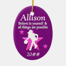 PAARSE GEPERSONALISEERDE BASKETBAL VAKANTIE ORNAME