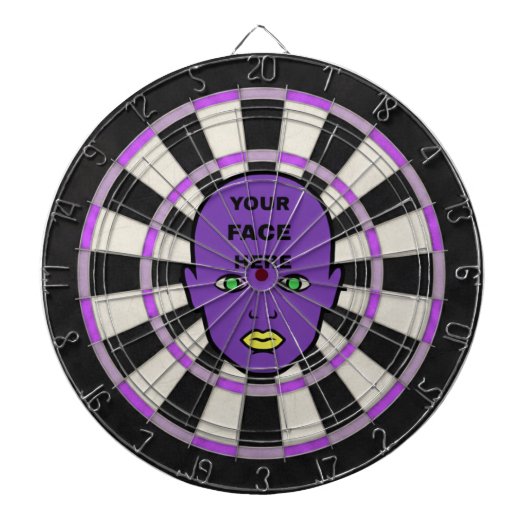 Paarse Gepersonaliseerde Dartbord – Voeg Je Gezich (Voorkant)