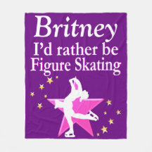 PAARSE GEPERSONALISEERDE FIGUUR SCHAATSEN DEKEN