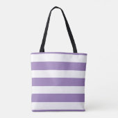 paarse gepersonaliseerde florale strips tote bag (Achterkant)
