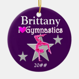  PAARSE GEPERSONALISEERDE GYMNAST ORNAMENT