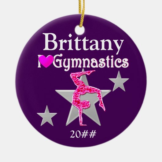  PAARSE GEPERSONALISEERDE GYMNAST ORNAMENT (Voorkant)