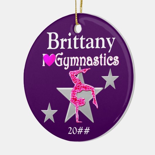  PAARSE GEPERSONALISEERDE GYMNAST ORNAMENT (Links)