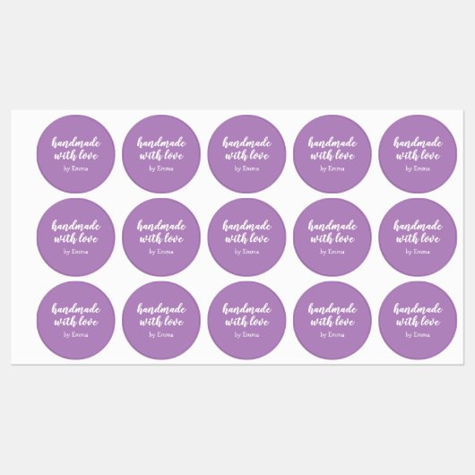 Paarse Gepersonaliseerde Handgemaakte met Liefde M Labels (Vel)