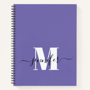 Paarse gepersonaliseerde ketchbook monogram naam notitieboek