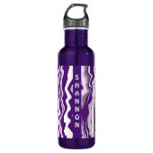 Paarse gepersonaliseerde marmer-fluid-tekenstrepen waterfles  (Voorkant)
