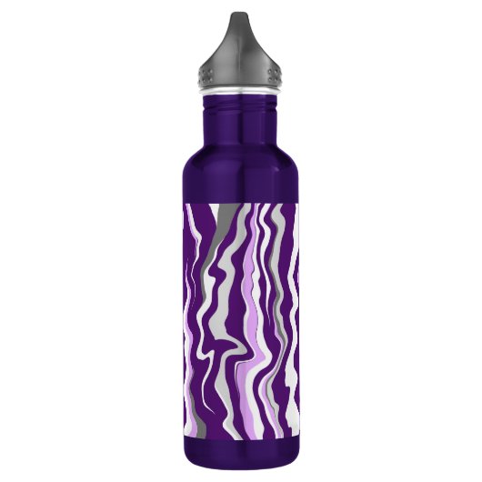 Paarse gepersonaliseerde marmer-fluid-tekenstrepen waterfles  (Links)