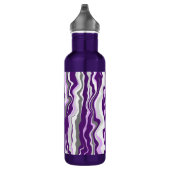 Paarse gepersonaliseerde marmer-fluid-tekenstrepen waterfles (Rechts)