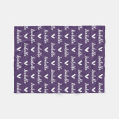 Paarse gepersonaliseerde naam deken met harten (Voorkant (Horizontaal))