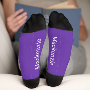 Paarse Gepersonaliseerde Naam Monogram Onderkant Sokken