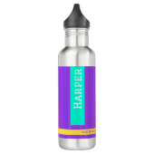 Paarse gepersonaliseerde naam waterfles (Links)