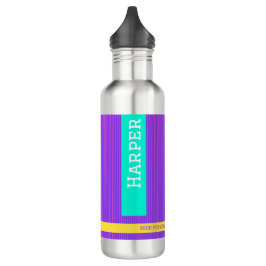 Paarse gepersonaliseerde naam waterfles 