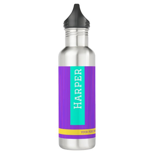 Paarse gepersonaliseerde naam waterfles  (Links)