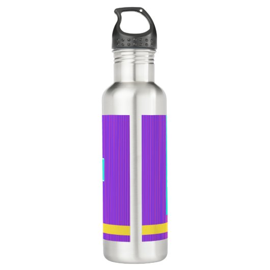 Paarse gepersonaliseerde naam waterfles (Achterkant)