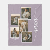 Paarse Gepersonaliseerde Nana Grandkid 5 Fotocolla Fleece Deken (Voorkant)