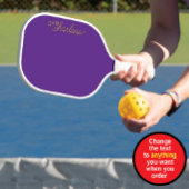 Paarse gepersonaliseerde pickleball paddle