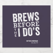 Paarse gepersonaliseerde trouw 'Brouwen voor ik tr Bier Etiket (Enkel label)