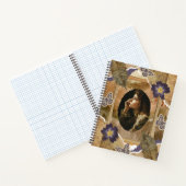 Paarse geperste Flower Memory Lijst Notitieboek (Binnen)