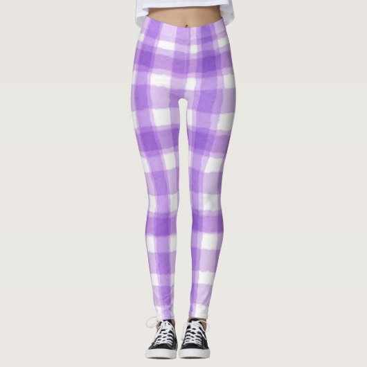 Paarse gepleisterde pastel leggings (Voorkant)