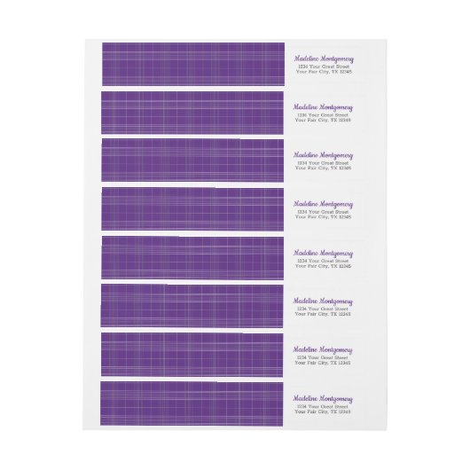Paarse geponste kikkerfolie met rond etiket (Vel)
