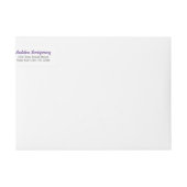 Paarse geponste kikkerfolie met rond etiket (Voorkant)