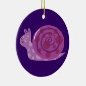 Paarse gepotte slak keramisch ornament (Rechts)