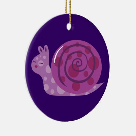 Paarse gepotte slak keramisch ornament (Rechts)