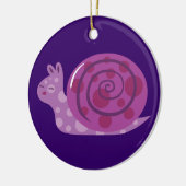 Paarse gepotte slak keramisch ornament (Links)