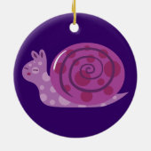 Paarse gepotte slak keramisch ornament (Achterkant)