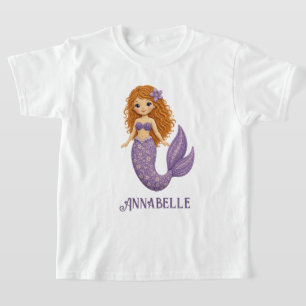 Paarse Gequilte Meermin Personaliseer T-shirt