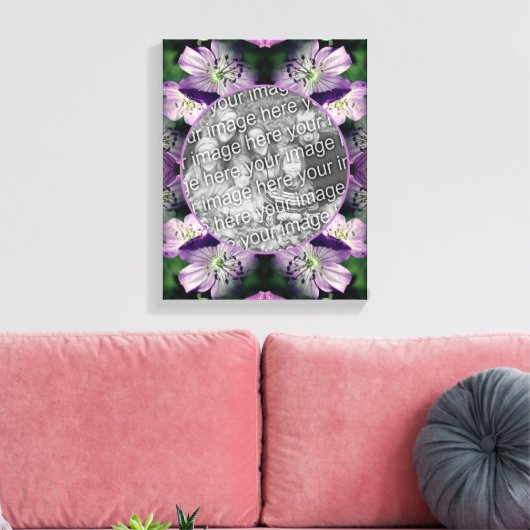 Paarse Geranium Bloem Frame Maak Je Eigen Foto Canvas Afdruk (Insitu (Woonkamer))