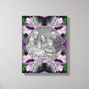 Paarse Geranium Bloem Frame Maak Je Eigen Foto Canvas Afdruk