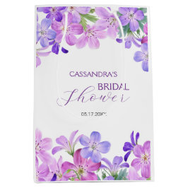 Paarse Geranium Bloemen Bruidsdouche  Medium Cadeauzakje