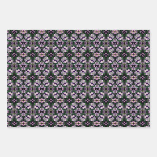 Paarse Geranium bloemen vermenigvuldigd gepersonal Inpakpapier Vel (Voorkant 3)