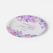 Paarse Geranium Bruids Brunch Borrel Papieren Bordje (Gekanteld)